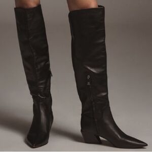 FRANCO SARTO GWYN WIDE CALF LEATHER BOOTS.  SZ 11